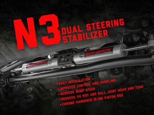 Toyota Pickup Steering Stabilizer - Dual - Rough Country - N3 - '86-'95